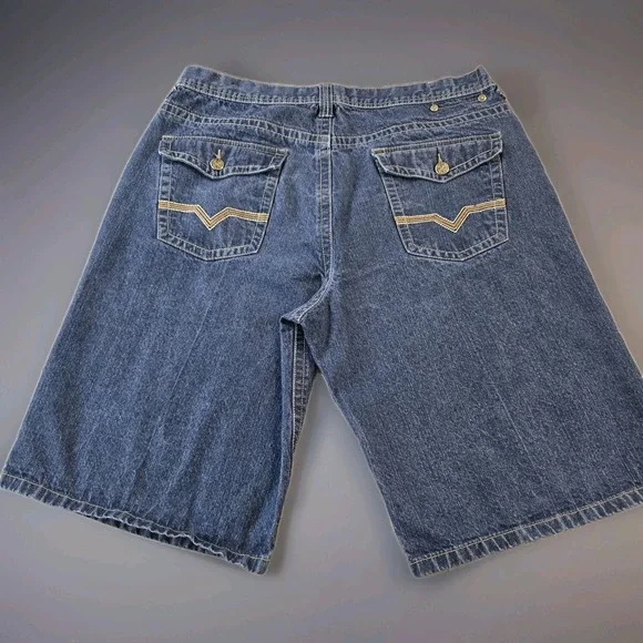 Mecca Men's Shorts High Rise Wide Leg Button Back Pockets 40" Waist 15" Inseam - Picture 3 of 12